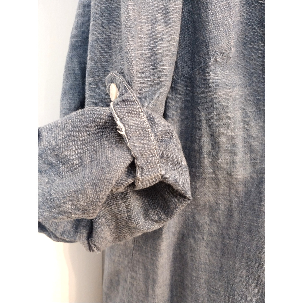 Hester & Orchard Women's Size XL Blue Shirt Top 3/4 Sleeve Collared Button-Up - Picture 5 of 10